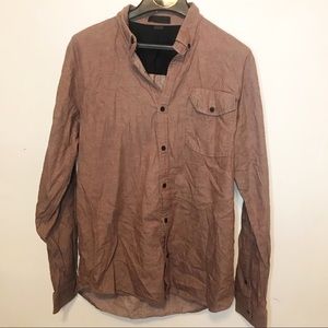 Comune Light Brown Button Down Long Sleeve Shirt
